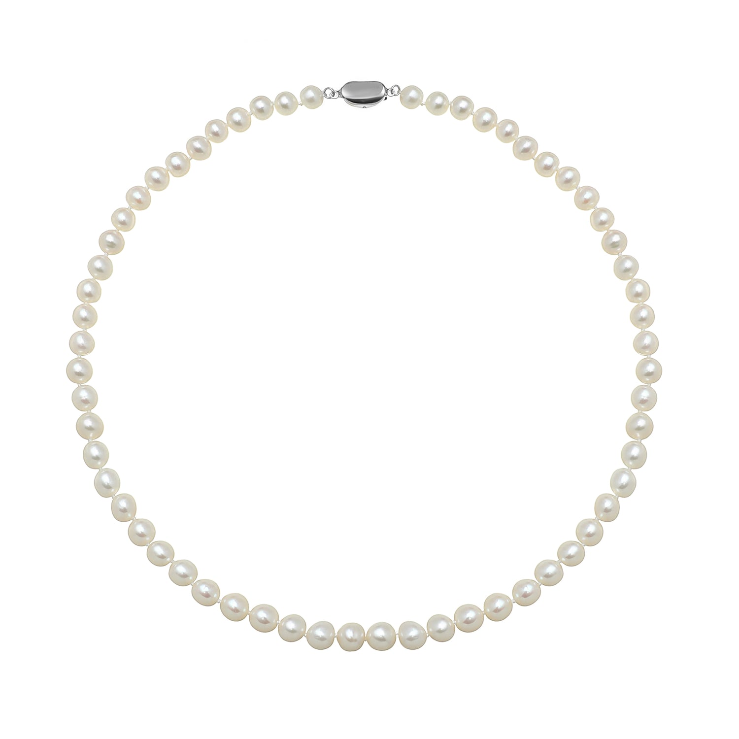 7.0-8.0 mm White Freshwater Pearl Necklace