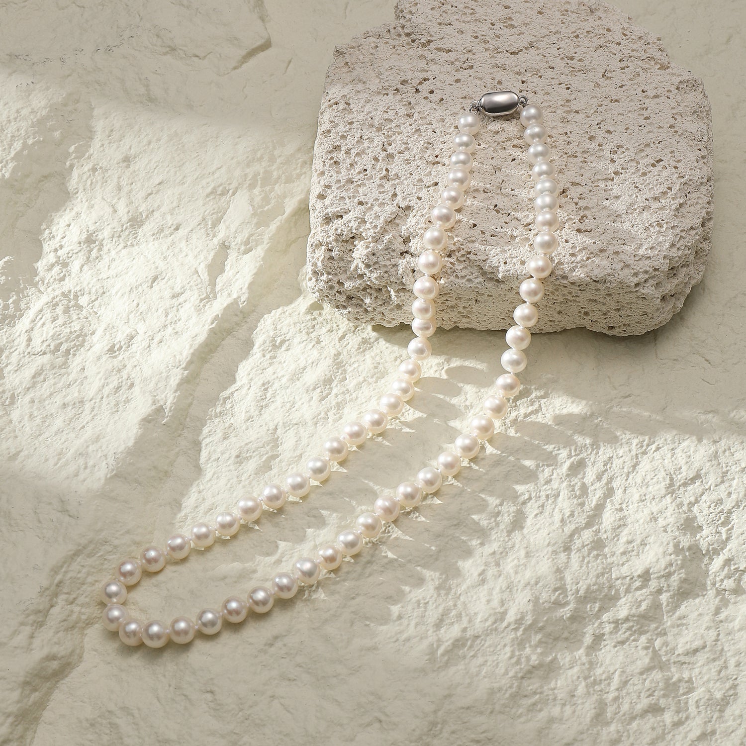 7.0-8.0 mm White Freshwater Pearl Necklace
