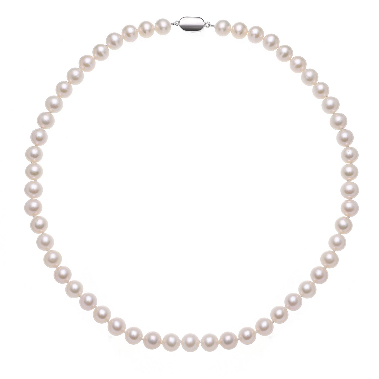8.0-9.0 mm White Freshwater Pearl Necklace