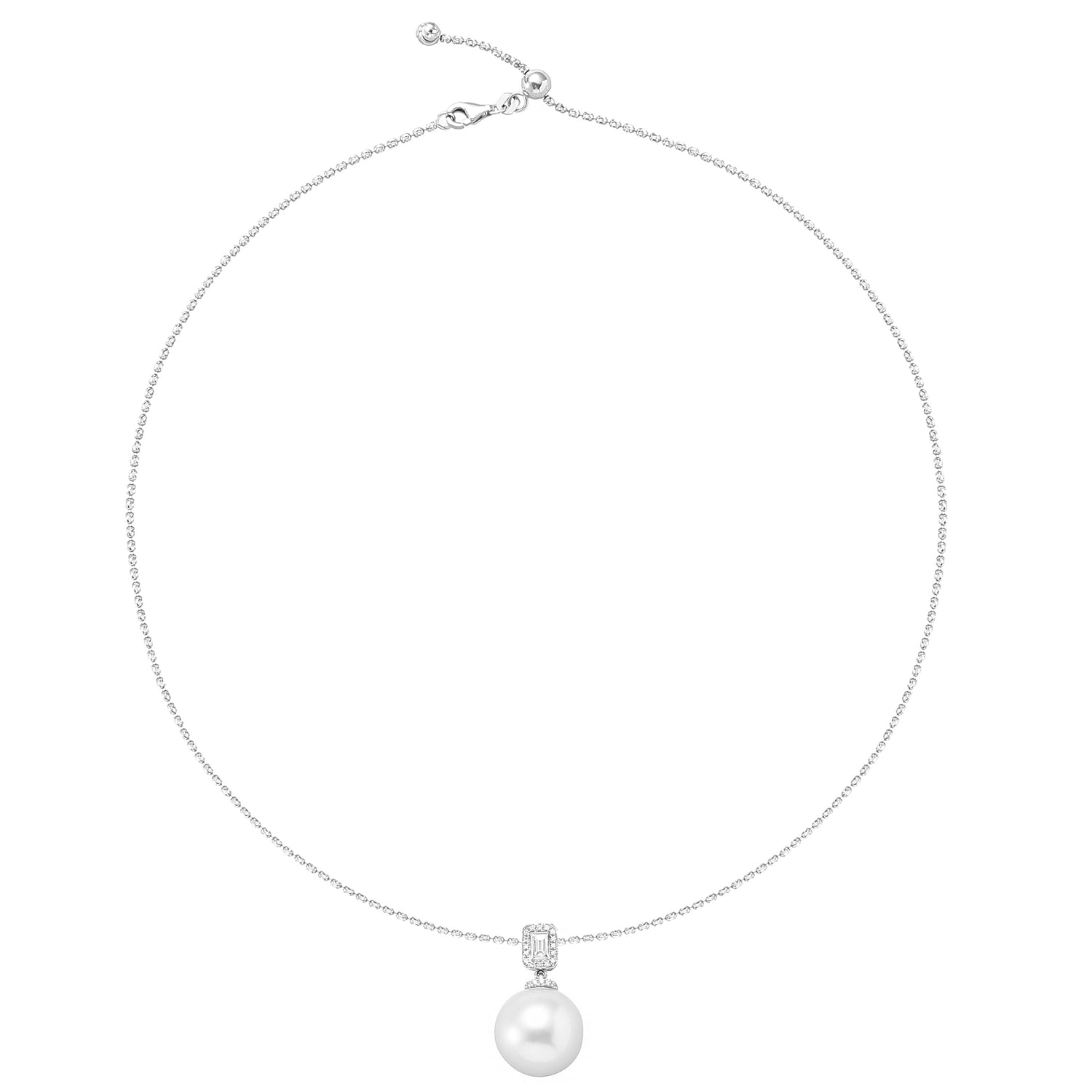 14.5-15.0 mm Australian White South Sea Pearl Pendant & Diamond