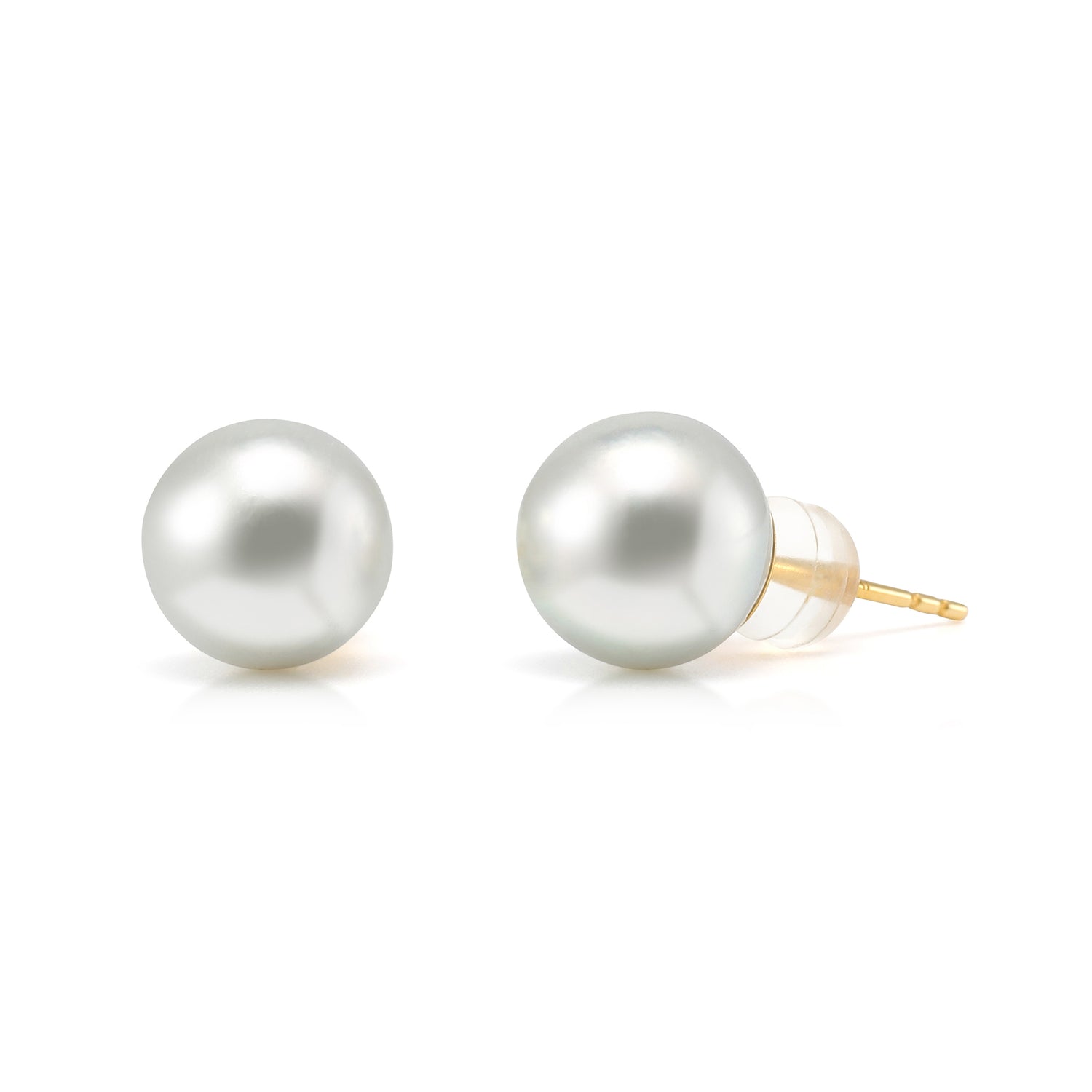 9.0-9.5 mm Silver Akoya Madama Pearl Earrings