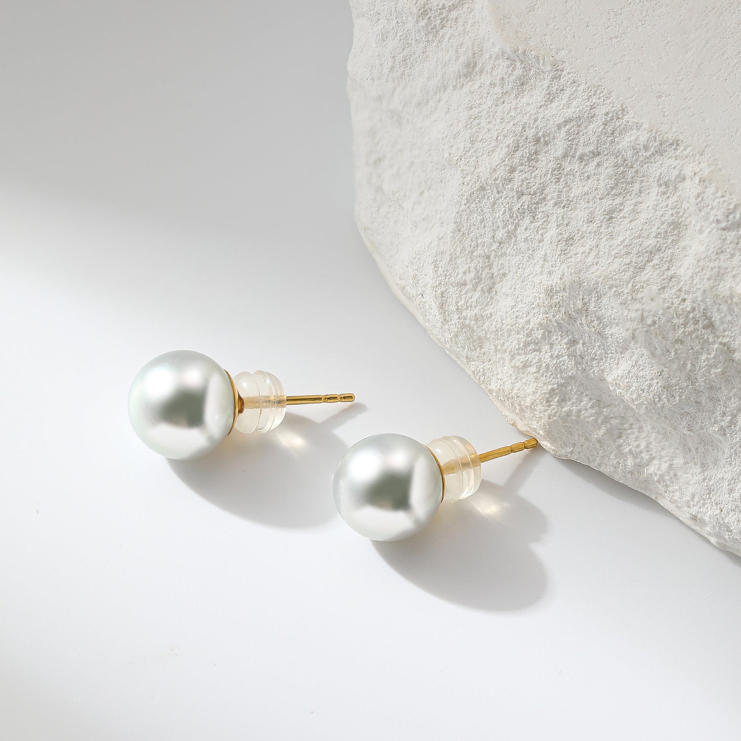 9.0-9.5 mm Silver Akoya Madama Pearl Earrings