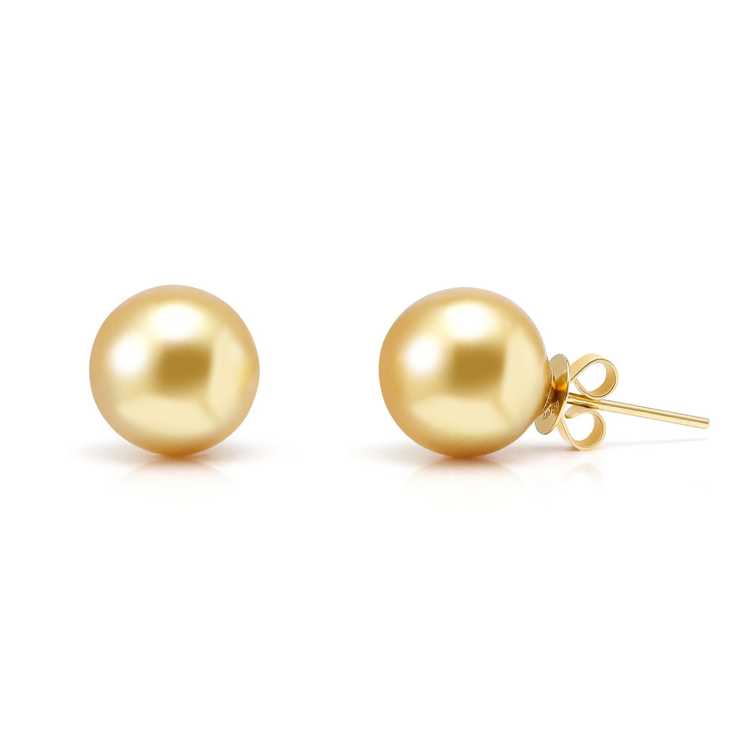9.5-10.0 mm Golden South Sea Pearl Stud Earrings