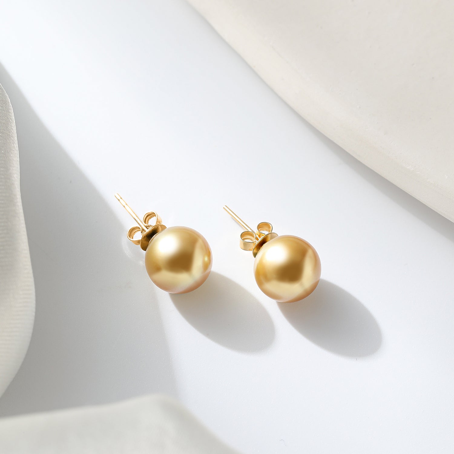 9.5-10.0 mm Golden South Sea Pearl Stud Earrings