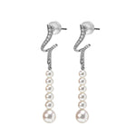 5.0-6.0 mm White Akoya Pearl Six Drop Earrings
