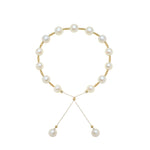 18K Gold 7.5-8.0 mm White Freshwater Pearl Bracelet