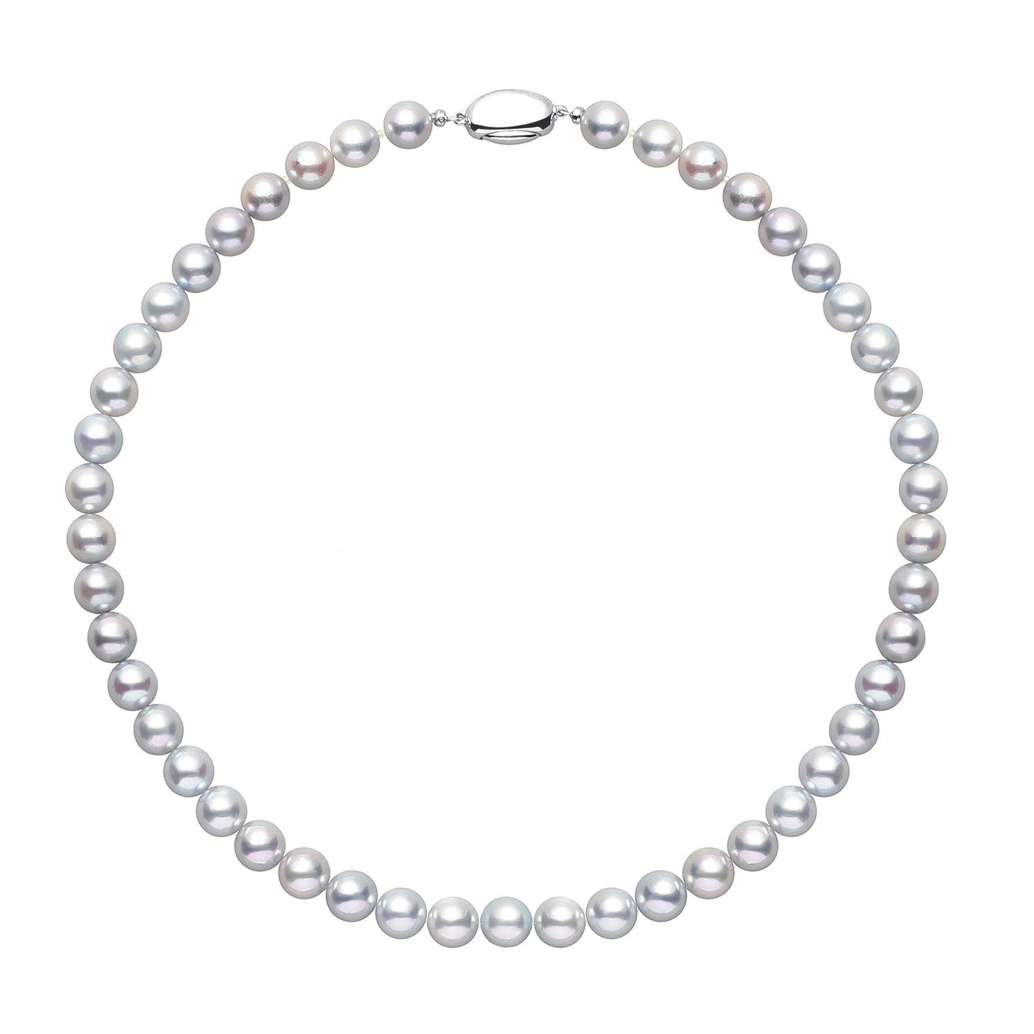 8.0-8.5 mm Silver Akoya Pearl Necklace