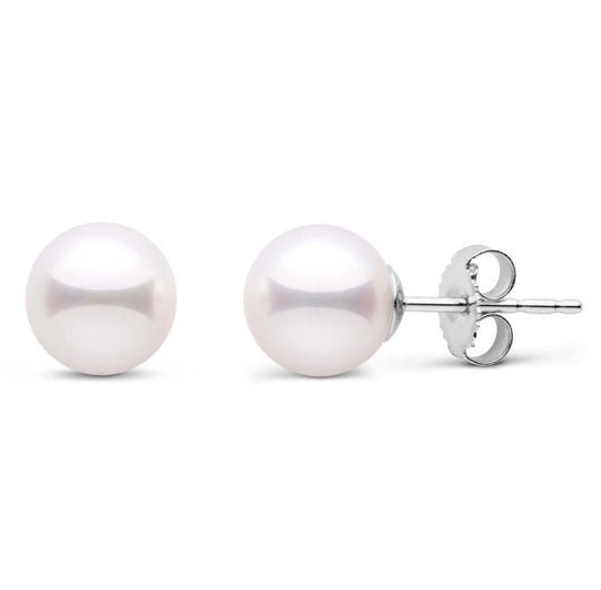 7.0-7.5 mm White Akoya AAA Pearl Stud Earrings