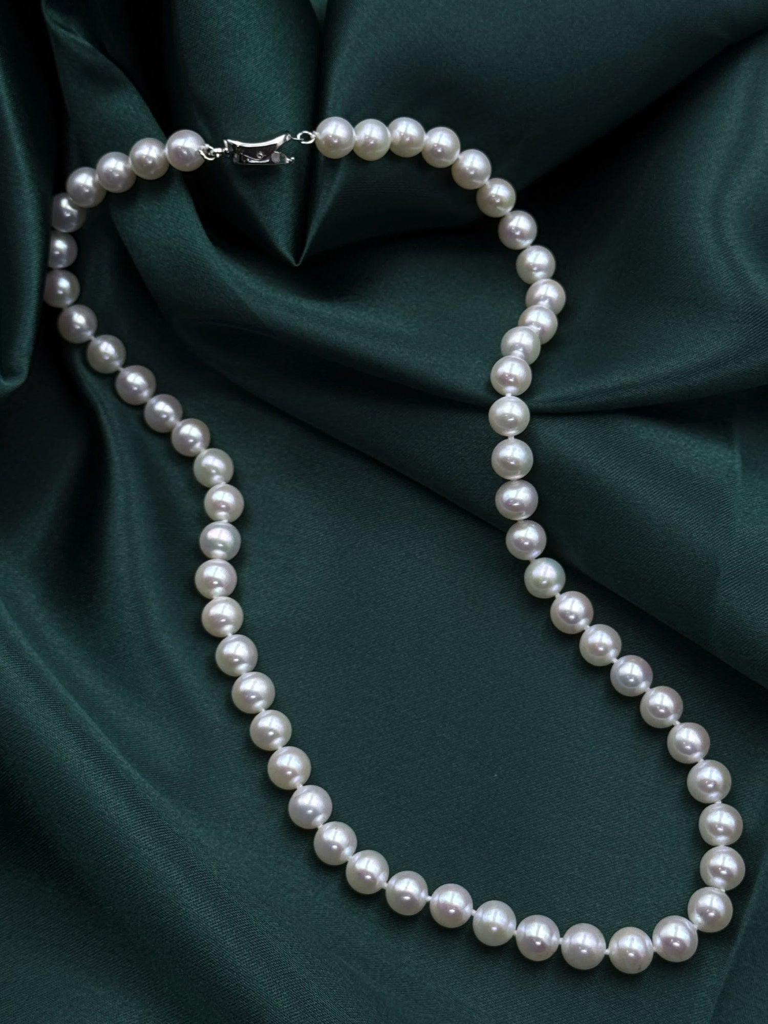7.0-7.5mm White Freshwater Pearl Necklace - AAA Quality